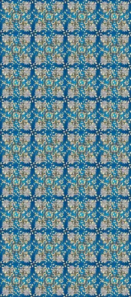 Klasik raster şablonu. Tekrarlayan ögelerle soyut arkaplan çiz. Mavi, gri, nötr ve altın desenli.