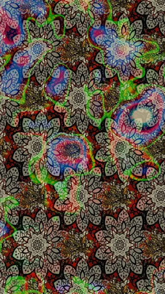 Çiçekli karalama şeklinde Raster çiçek deseni. Nazik, narin çiçek arkaplanı. Gri renkli çiçekler.