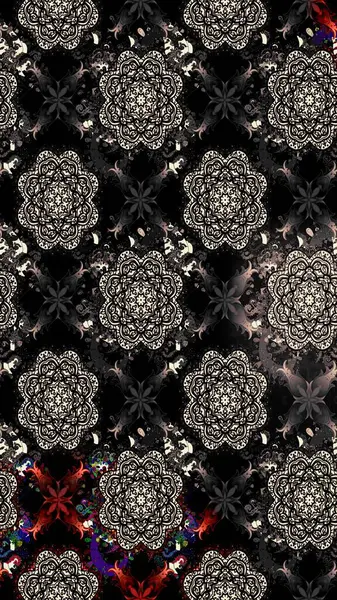 Siyah renklerde. Raster illüstrasyonu. Anti-stres için Raster soyut şablon sayfası.