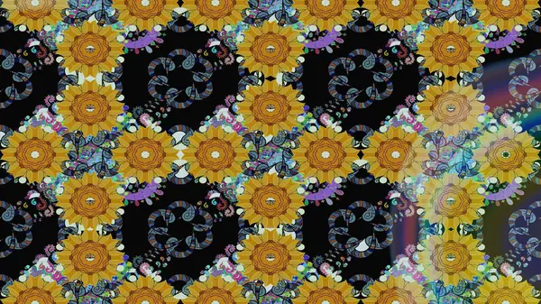 Raster Henna tarzı. Etnik Mandala havlusu. Tebrik kartı geçmişi, boyama kitabı, arkaplan ve tekstil için kullanılabilir. Sınır Kızılderili çiçekli paisley patten. Kusursuz süs izi..