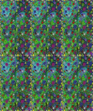 Sabıka fotoğraflarında, bebek kıyafetlerinde, duvar kâğıtlarında, paket kutularında falan kullanılabilir. Zarif, parlak ve pürüzsüz yeşil ve mavi çiçek desenli tasarım.