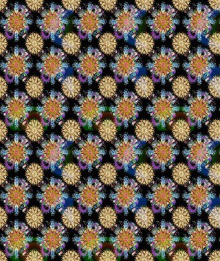 Küçük çiçekli yay deseni çiz. Raster illüstrasyonu. Suluboya tarzında siyah renkler üzerine.