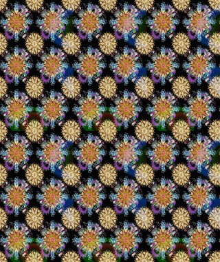 Küçük çiçekli yay deseni çiz. Raster illüstrasyonu. Suluboya tarzında siyah renkler üzerine.