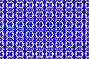 Raster oryantal süs. Mavi, mor ve bej renklerinde altın elementlerle kusursuz desen. Kusursuz altın desen.