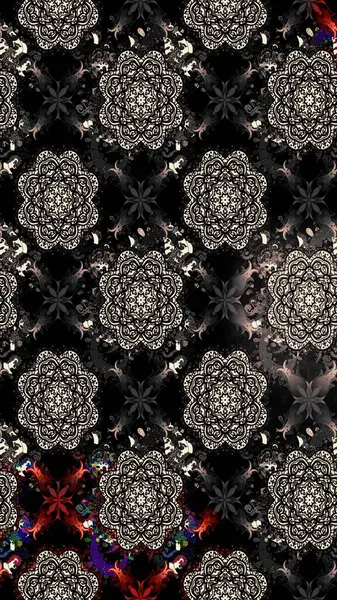 Siyah renklerde. Raster illüstrasyonu. Anti-stres için Raster soyut şablon sayfası.