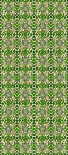 Raster illüstrasyonu. Kart, duvar kağıdı, ambalaj ve tekstil için klasik tasarım. Klasik çiçek dokusu. Kusursuz desenli altın elementler. Yeşil, nötr ve bej renklerde Royal retro. Altın şablon.