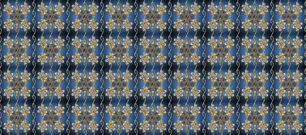 Kusursuz ahşap oyma. Klasik mobilya tarzı. Altın kaplamalı mavi, gri ve kahverengi arkaplan. Patina. Oyma. Küçük bir alan derinliği. Lüks mobilyalar. Altın elementlerle desen.