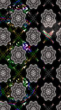 Raster illüstrasyonundaki çiçek desenli çizim. Güzel kumaş deseni. Renkli Bahar Teması eskiz kalıbı. Düz Çiçek Elementleri Tasarımı.