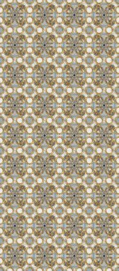 Gri, bej ve kahverengi renklerde altın elementlerle kusursuz desen. Raster oryantal süs. Kusursuz altın desen.