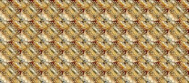 Barok tarzında duvar kağıdı tasarımı için kusursuz damaske deseni arkaplanı. Süslü raster dekorasyonu. Bej, kahverengi ve nötr renklerde altın desenli altın elementler.