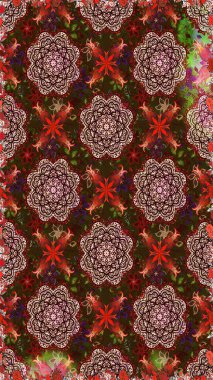 Raster illüstrasyonu. Şatafatlı bahar bahçesi dokusu. Çiçek deseni. Çiçeksiz arkaplan.