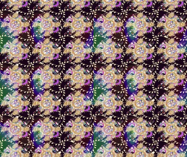 Renkli Bahar Teması eskiz kalıbı. Düz Çiçek Elementleri Tasarımı. Parlak arkaplan eskiz desenli çiçekli fantezi tasarımı.