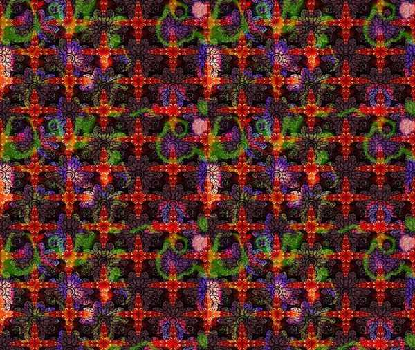 Küçük çiçekteki sevimli çiçek deseni. Raster illüstrasyonu. Siyah renkte çiçekler.