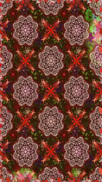 Raster illüstrasyonu. Şatafatlı bahar bahçesi dokusu. Çiçek deseni. Çiçeksiz arkaplan.