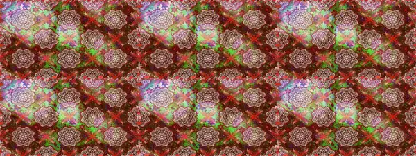 Raster illüstrasyonu. Kusursuz çiçek deseni. Raster illüstrasyonu. Kahverengi ve nötr renklerde çiçekler. Asya tekstil tarzında.