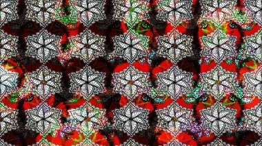 Raster çiçek desenli çiçek deseni, yapraklar, dekoratif elementler, sıçrama, lekeler, el çizimi kontur çizgileri ve Doodle çizim stili, grafik raster çizim çizimi.