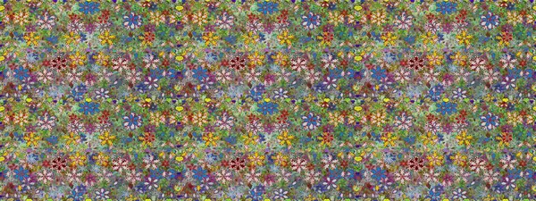 Renkli Yaz Temalı Kusursuz Arkaplan. Yazdır. Düz Çiçek Elementleri Tasarımı. Raster çiçekli arka plan. Güzel kumaş deseni. Sevimli, pürüzsüz desen.