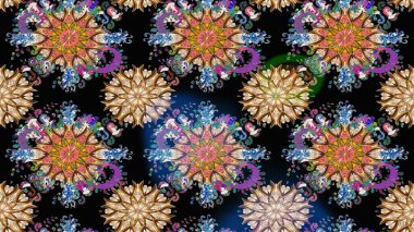 Renkli grunge, soyut arkaplanı kolosiyah çiçeklerle süslüyor. Parmak izi, kumaş, duvar kâğıdı, tekstil için raster dokusu. Nakış desenli çiçek deseni..