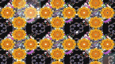 Raster illüstrasyonu. Gri renkli çiçekler. Çizim çiçek deseni duvar kağıdı için kullanılabilir.