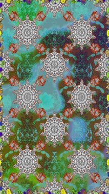 Yumuşak fayans. Raster 'ın taze dokusu. Yumuşak pamuk tasarımı. Sarma, tekstil ve duvar kâğıdı için kusursuz çiçek arkaplanı. Klasik çiçek deseni.