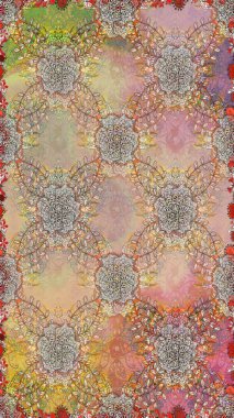 Çiçek duvar kâğıdı. Renkli, pürüzsüz desen. Çiçek arkaplan. Bej renkli şirin tekstil. Raster illüstrasyonu.