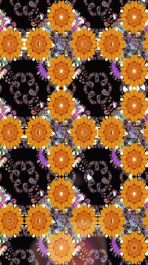 Tekstil veya kitap kapakları, imalat, duvar kağıtları, baskı, hediye paketi ve yapıştırma kitabı için çiçek eskizi geçmişi. Küçük çaplı çiçeklerdeki basit şirin desenler. Raster illüstrasyonu.