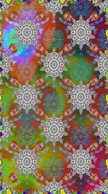 Çiçekler, dallar, bitkiler ve çiçekler. Raster illüstrasyonu. El çizimi. Güzel kumaş deseni.