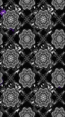 Vadinin gri renkli çiçekleri. Soyut etnik raster çizim kalıbı. Çiçekler..