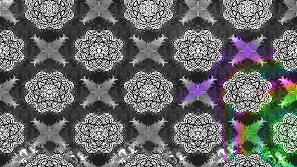 Raster illüstrasyonu. Çizim çiçek deseni duvar kâğıdı olarak kullanılabilir. Gri renkli çiçekler.