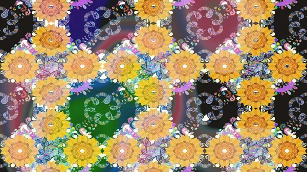 Çizim raster deseni. Çiçek arkaplan. Güzel kumaş deseni.