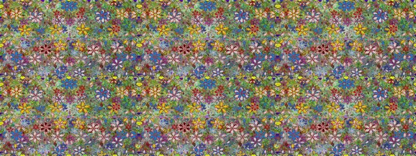 Renkli Yaz Temalı Kusursuz Arkaplan. Yazdır. Düz Çiçek Elementleri Tasarımı. Raster çiçekli arka plan. Güzel kumaş deseni. Sevimli, pürüzsüz desen.