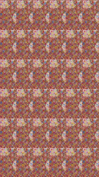 Raster Modaya uygun kumaş deseni. Düz Çiçek Elementleri Tasarımı. Renkli Bahar Temalı Kusursuz Arkaplan. Kahverengi ve pembe renkli şirin çiçek deseni.