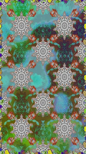 Yumuşak fayans. Raster 'ın taze dokusu. Yumuşak pamuk tasarımı. Sarma, tekstil ve duvar kâğıdı için kusursuz çiçek arkaplanı. Klasik çiçek deseni.