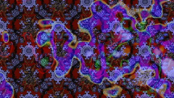 Süslü kumaş deseni. Raster illüstrasyonundaki çiçek desenli çizim. Düz Çiçek Elementleri Tasarımı. Renkli Bahar Teması çizim şablonu.