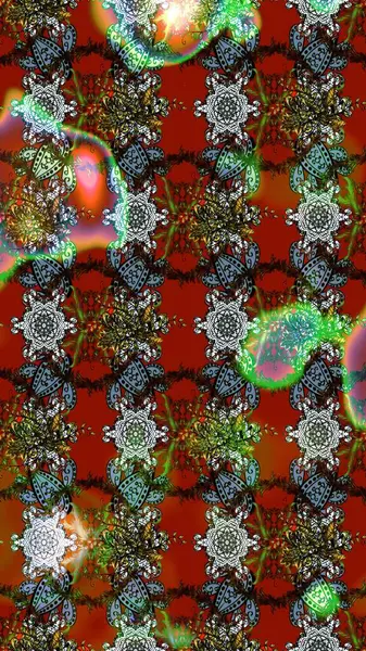 Raster Floral Illustration, Asyalı tekstil. Kahverengi renkli etnik çiçeklerle zarif bir eskiz deseni..