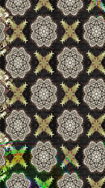 Raster Illustrasyon 'daki Çiçek Deseni' nin son moda çizimi. Renkli Yaz Temalı eskiz kalıbı. Gri renkli çiçekler. Düz Çiçek Elementleri Tasarımı.