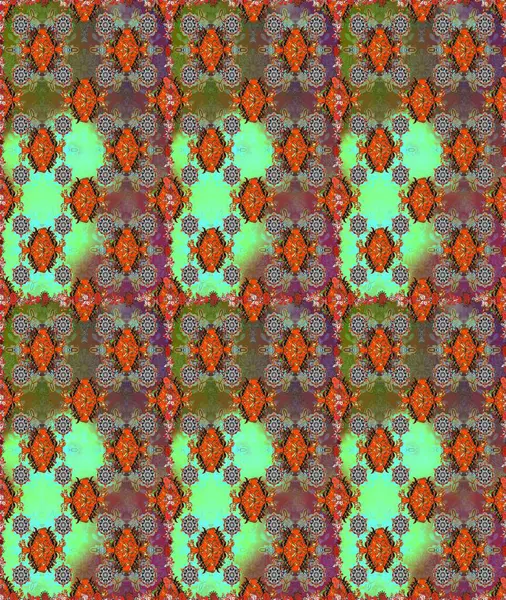 Kahverengi ve yeşil renkli şirin tekstil. Çiçek duvar kâğıdı. Çiçek arkaplan. Renkli, pürüzsüz desen. Raster illüstrasyonu.