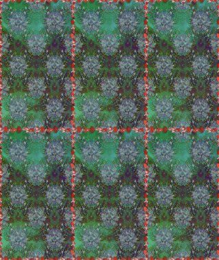 Soyut etnik raster kusursuz desen. Arkaplan dokusu, duvar kağıdı, yeşil ve mavi renkli çiçek teması. Kabile sanatı boho baskısı, klasik çiçek arkaplanı.