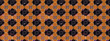 Miles Fleur, süslü püslü bir süs. Eski usul. Eskiz geçmişi. Tomurcukları papatya çiçekleri olan sevimli bir çiçek deseni. Raster illüstrasyonu. Kumaş, tekstil ve duvar kağıdı baskısı için..