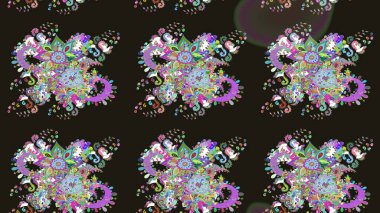 Raster çiçek desenleri çiziyor. Vadinin gri renkli çiçekleri.