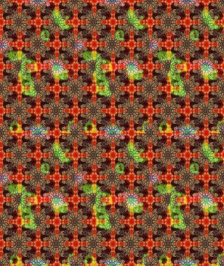 Çiçek deseni. Şatafatlı bahar bahçesi dokusu. Raster illüstrasyonu. Kırmızı renkte çiçekler. Kırmızı renkte çiçek çizimi.