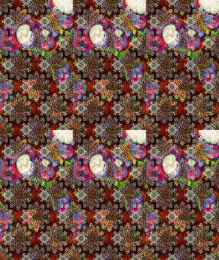 Şirin çiçekler. Raster Moda kumaş deseni. Çizgi çizimi deseni.