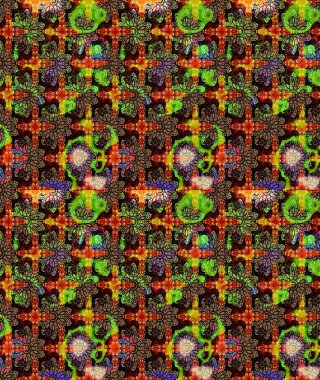 Suluboya çiçekli çiçek deseni. Siyah renkte güzel bir tekstil. Raster illüstrasyonu.