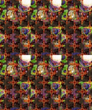 Raster illüstrasyonu. Kahverengi renklerde. Çiçek. Taslak dekoratif arka plan, çiçek mandala.