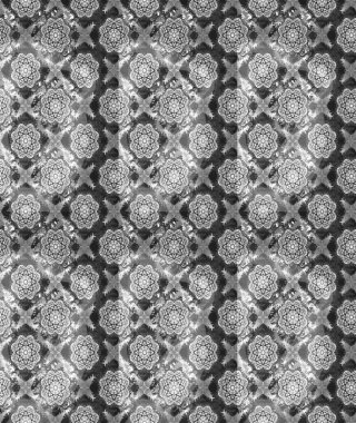 El çizimi çiçek çizimi deseni (fayans). Şirin çiçekli, desenli, gri renkli bir eskiz deseni. Tekstil için suluboya çizim deseni.