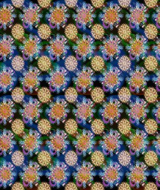 Taslak dekoratif arka plan, çiçek mandala. Çiçek. Raster illüstrasyonu. Mavi renklerde.