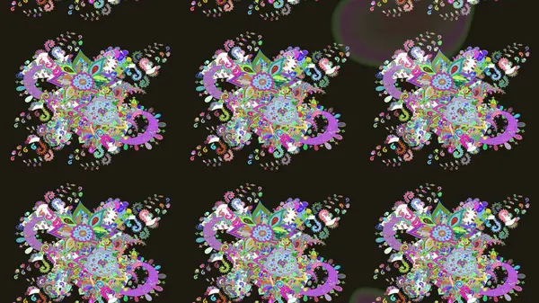 Raster çiçek desenleri çiziyor. Vadinin gri renkli çiçekleri.