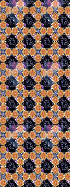 Düz Çiçek Elementleri Tasarımı. Raster illüstrasyonundaki çiçek desenli çizim. Siyah renkli çiçekler. Renkli Bahar Teması çizim şablonu.