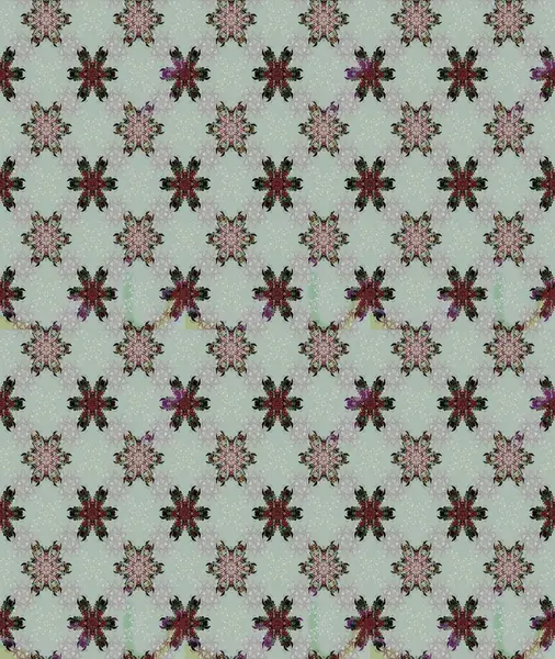 Düz Çiçek Elementleri Tasarımı. Sevimli çiçek raster deseni. Renkli Bahar Teması eskiz kalıbı. Gri renkli çiçekler.