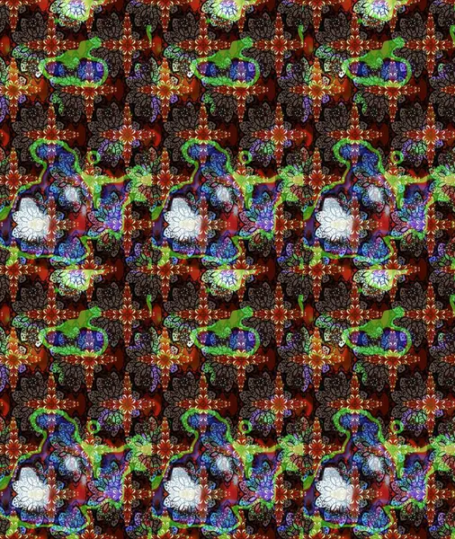 Düz Çiçek Elementleri Tasarımı. Güzel kumaş deseni. Renkli Yaz Temalı eskiz kalıbı. Raster illüstrasyonunda çiçek deseni çizimi.